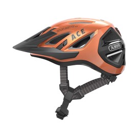 ABUS Urban-I 3.0 ACE city helmet - sporty bike helmet with rear LED light, extended visor and magnetic closure - for men and women - orange, size L