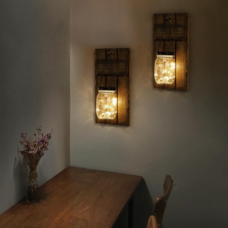 Wall Candle Sconces Set of 2, Candle Holder Rustic Home