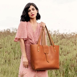 S-ZONE Genuine Leather Tote Bag for Women with Purse Organizer Large Shoulder Handbags Work