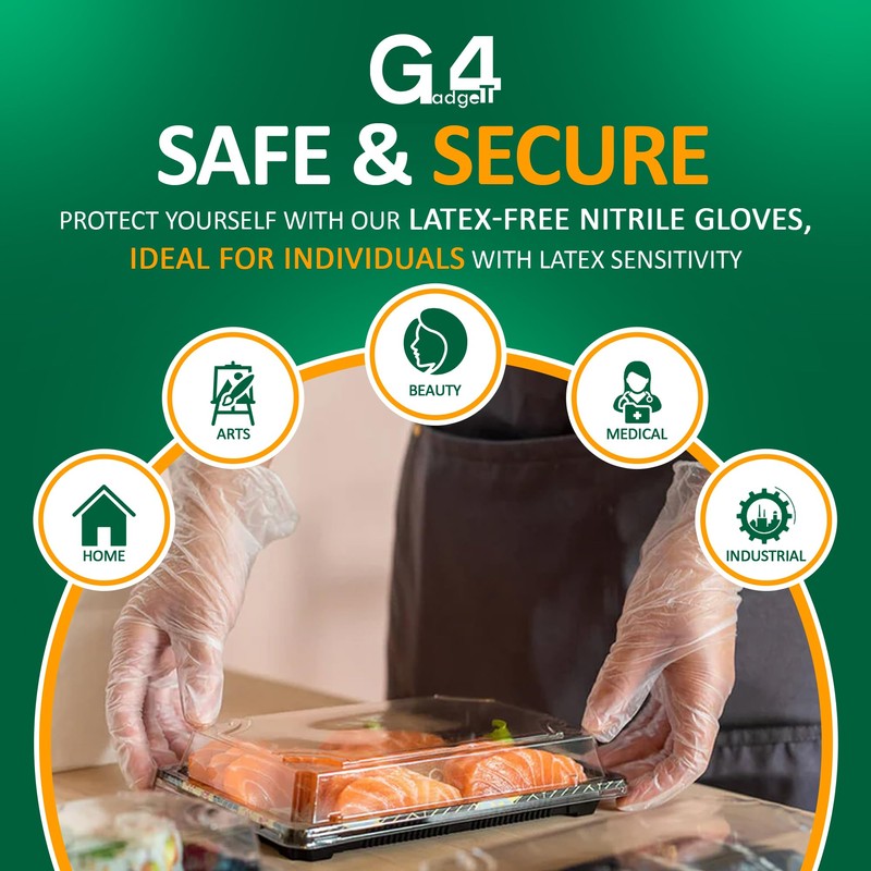 G4GADGET 100pcs Useful Kitchen Disposable Polythene Clear Food Cleaning Catering