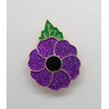 Purple Poppy Pin Badge Brooch Animals Remembrance War WW1 (1pc)