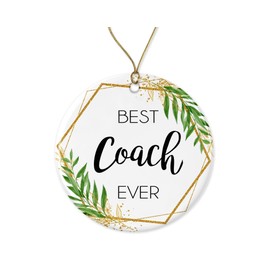 WolfeDesignPDD Coach Christmas Ornament - Christmas Ornament Gift for Coach - World's Best Coach - Best Coach Ever - Coach Gifts Printed on Both Sides, White