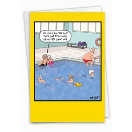 NobleWorks Hysterical Birthday Greeting Card with 5 x 7 Inch Envelope (1 Card) Bday Pool Hottie C7948BDG