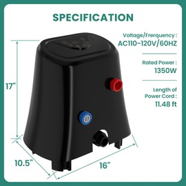 DoCred 1350W Hot Tub Heater Pump, Multifunctional SPA Heating Pump