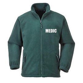MEDIC Portwest Premium Green Fleece - Workwear, Medical, Medic, Jacket, Your Text Here, x-large