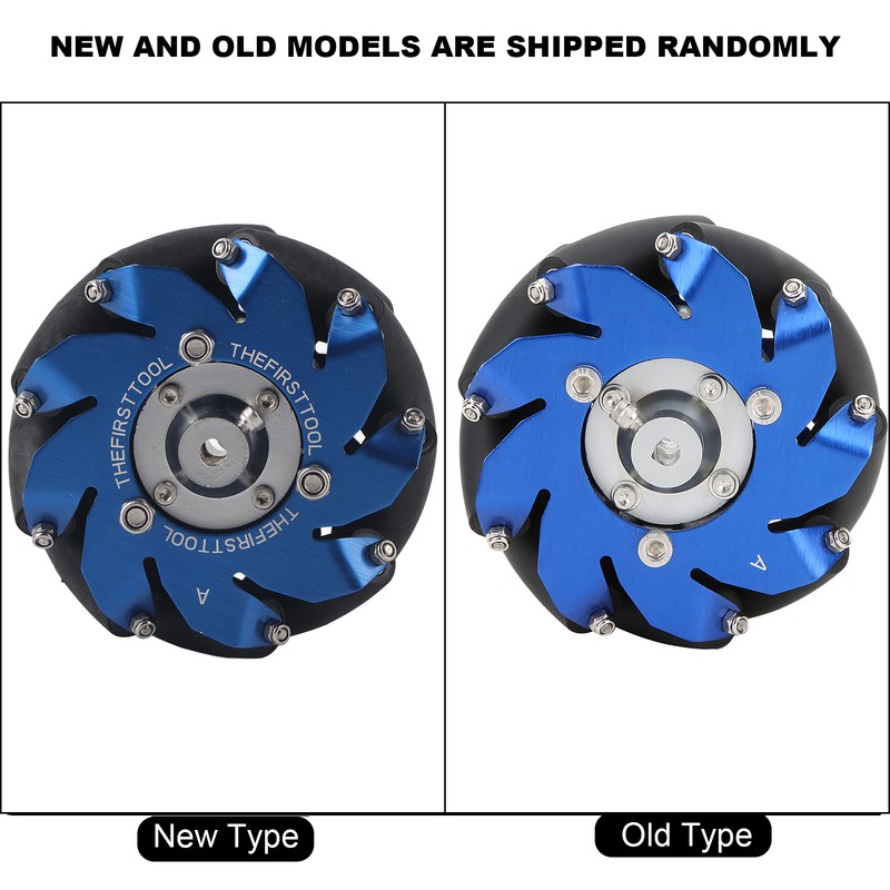 4in Mecanum Wheel Right Aluminum with TPU Rubber Rollers Industrial