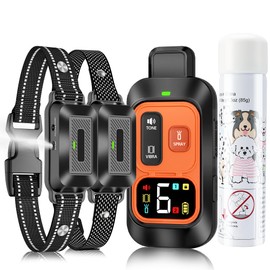 Citronella Dog Training Collar [2*Bark Collar] 1000FT Citronella Dog Bark Collar with Remote Innovative with Beep/Spray/Vibration 1-6 Levels for All Breeds 4 Training Modes Citronella Collar