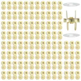 cuskena 100 Sets Gold Color,Magnetic Button Clasp Snaps 14mm, for Purse Magnetic Clasp for Bag Closure Magnetic snap Button Replacement Set. Great for Sewing, Craft, Purses, Bags, Clothes, Leather