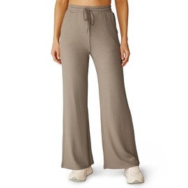 Beyond Yoga Women's Well Traveled Wide Leg Pants, Birch, Tan, XL