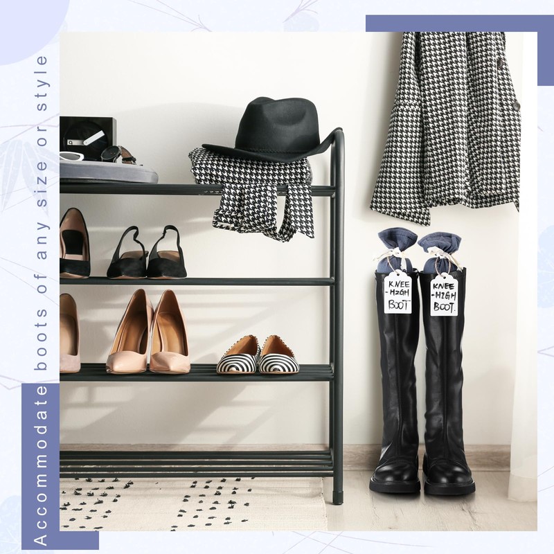 Maiteenly 2 Pairs Boot Shaper Stands with 8 Labels Cotton