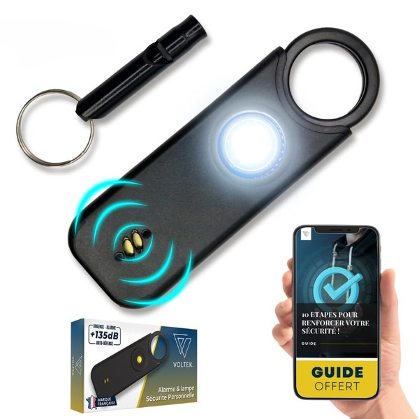 VOLTEK Personal Alarm Kit (Black) Women's Self-Defense Self-Defense Mini Self-Defense