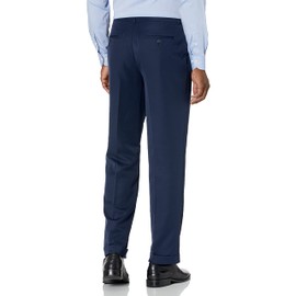 Perry Ellis Men's Classic Fit Elastic Waist Double Pleated Cuffed Pant, TWILIGHT, 32x34