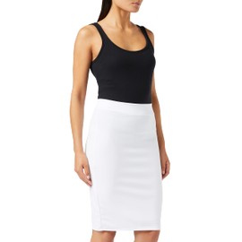 find. Women's Midi Knee Length Pencil Skirt with Elasticated Waist (20-22, White)