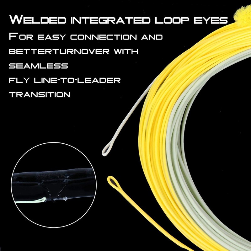 MAXIMUMCATCH Fly Line Gold Weight Forward WF2/3/4/5/6/7/8F 90-100F With 2