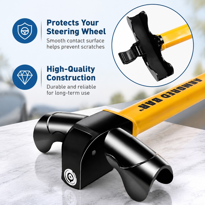Car Steering Wheel Lock for Vehicle Security – Durable Anti-Theft