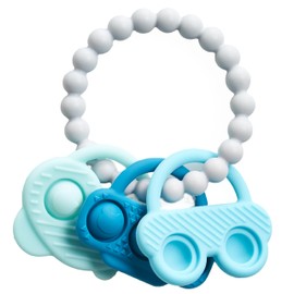 KUB Teething Toys 3-12 Months, Baby Teethers, BPA Free Soft and Textured Silicone Teethers for Babies Blue