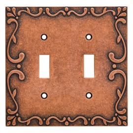 Franklin Brass W35073-CPS-C Classic Lace Double Switch Wall Plate/Switch Plate/Cover, Sponged Copper