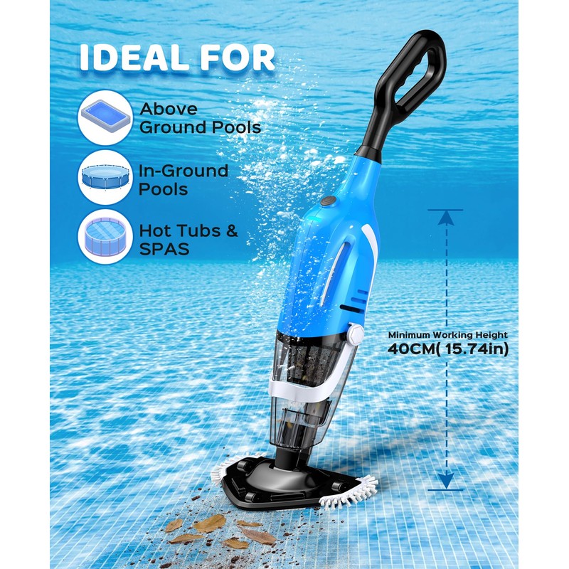 Pool Vacuum for Above Ground Pool with a Telescopic Pole,