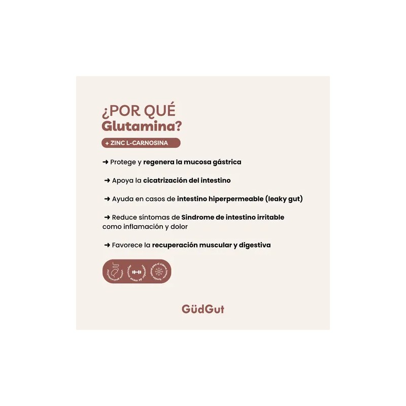Glutamina Zinc L-carnosina Sin Sabor - 30 Sobres