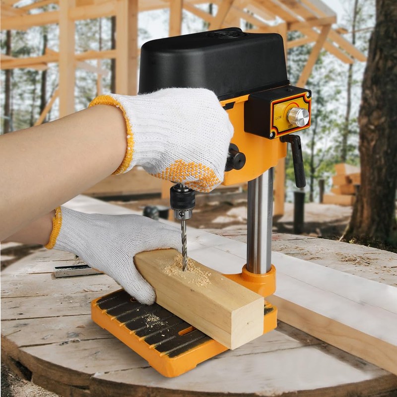 Hoteche Variable Speed Mini Benchtop Drill Press with 1/4-Inch Chuck,