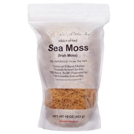 Irish Sea Moss | Seamoss | 1 Pound | Wildcrafted - 100% Natural, Makes 240+ oz of Sea Moss Gel, from St. Lucia - 16oz