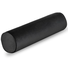 Tinbolunce Neck Roll Pillowcases with Zipper - Full Moon Bolster/Round Cylinder Pillow Case Covers for Bedroom, Living Room, Sofa - Solid Color Neck Cervical Pillowcase Cover 24 x 6 (Black)