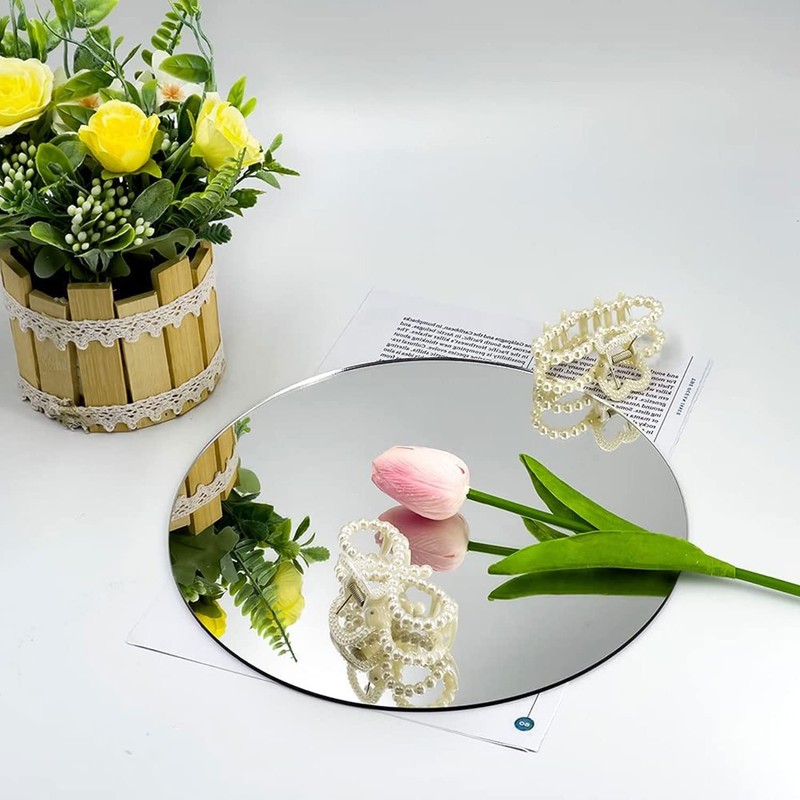 DARENYI 12 inch Glass Round Mirror with Adhesive Tapes, Frameless