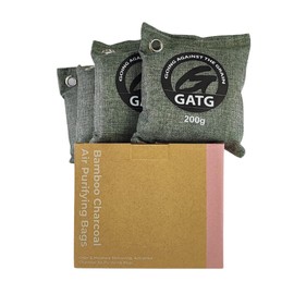 Bamboo Charcoal Air Purifying Bags (Large, 4×200g), Removes Odours and Moisture, Nature Fresh Air Purifier Bags, Odour Eliminator for Home, Car, Pets, Bathroom, Basement