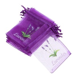 NOLITOY 50pcs Lavender Sachet Bags Empty Drawstring Pouches for Dried Flowers Spices Light Purple Mesh Organizers for Freshening Closets and Cars