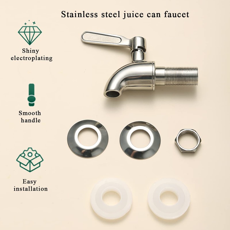 Kyraton Beverage Dispenser Replacement Spigot No Leakage, Stainless Steel Water