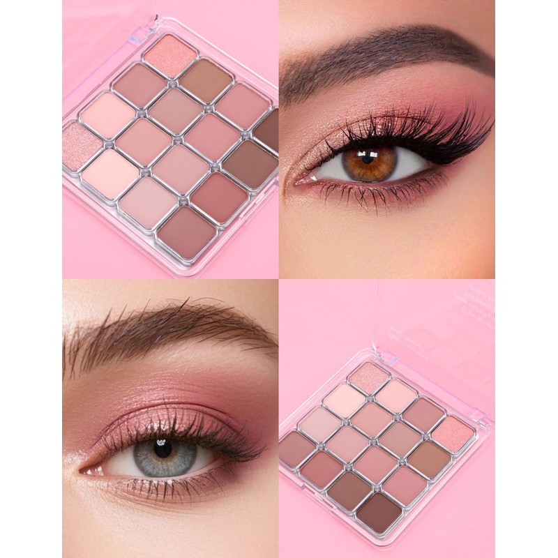 Erinde 16 Colors Eyeshadow Palette, Matte Shimmer Glitter Finishes Eye