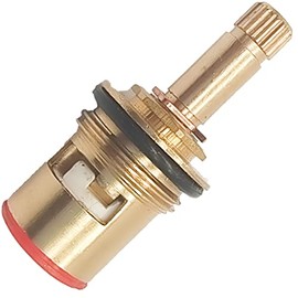 2 Set Replacement Brass Ceramic Stem Faucet Cartridge Valve Stem 20 Splines Standard Faucets Valves(48.5mm) Yellow