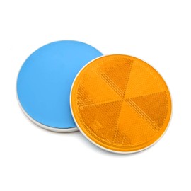 MFC PRO 2Pcs 4.2 Inch Round Warning Reflectors for Car Truck Bike Boat Dock Trailer Van Lorry Bus Caravan (Yellow, 108MM /Adhesive)