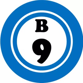 Kiwi Gifts B 9 B9 Bingo Ball - 100 Pack Circle Stickers 3" x 3" - Hobby Number Board Lucky