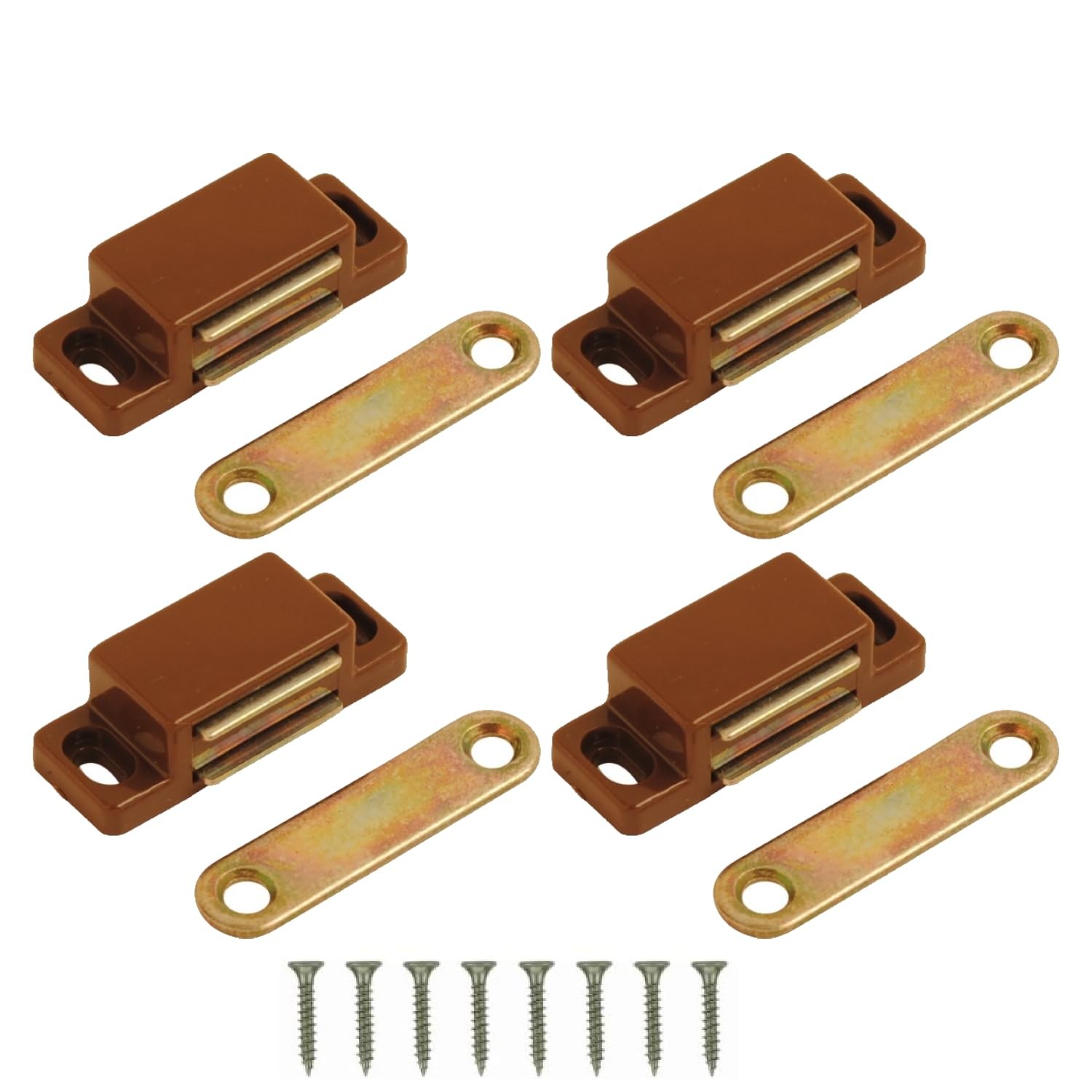 Heavy Duty Magnetic Door Catch Brown Cupboard Cabinet Door Thumb Turn ...