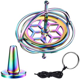 iwobi Gyroscope Toy, Colorful Metal Anti Gravity Decompression Toy,Fingertip Gyroscope Toys Balance Spinner for Kids Gyroscope Spinning Top