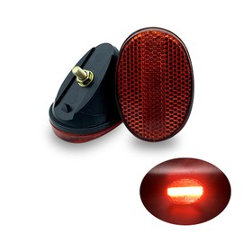 MGMSINYO Rear Fender Reflector Bicycle Accessory Bike Part Oval Mugguard Safety Warning Night Riding One Screw Red 1pcs
