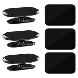 [3 Pack] Car Magnetic Phone Mount, TIQUS Upgrade 8X Magnets Strong Magnet Cell Phone Holder,Dashboard 360° Rotation & Degrees View with 3 PCS Black Metal Plate, for All Smartphone and Cellphone Black