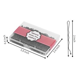 Vaincre Black Bobby Pin for Buns, 150 Count Hair Pins Bulk with Storage Case, Pain-Free Hair Clips for Women and Girls (Black, 2 inch)
