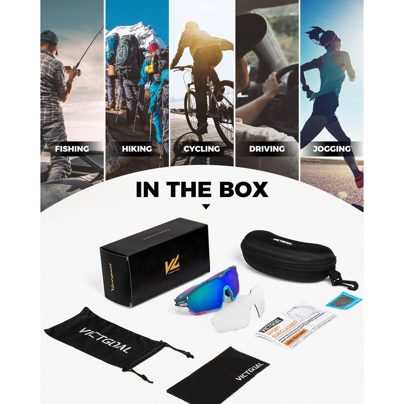 VICTGOAL Cycling Glasses for Men Women with Polarized and Photochromic