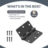 6 Pack 3.5" x 3.5" Black Door Hinges, Matte Black