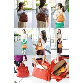 Dakota DA-1033667 Women's Backpack, Genuine Leather, Camel