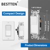 [50 Pack] BESTTEN Single Pole Decorator Wall Light Switch with