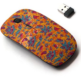 2.4G Wireless Mouse with Cute Pattern Design for All Laptops and Desktops with Nano Receiver - Paisley Watercolor Floral Tile
