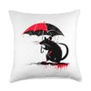 Street Art Rat Outfit with red Umbrella for Rainy Days