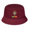 Portugal Bucket Hat - Traditional Portugese Crest Burgandy Heavy Duty