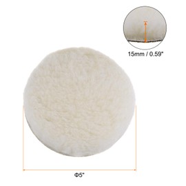 sourcing map 10pcs Wool Buffing Pads, 5 inch Polishing Pad Car Auto Buffing Pads Wool Polishing Buffing Pad Hook and Loop for Car Polishing, Buffing and Cutting
