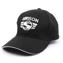 BISOMO Simson Base Cap Black White with Simson Logo
