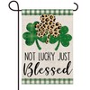 Texupday Not Lucky Just Blessed Leopard and Dots Shamrock Clovers