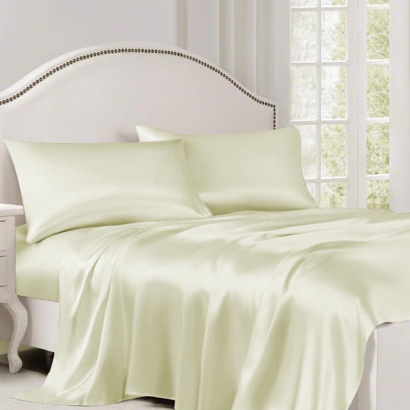Silk Pillow Cases 2 Pack, Cream Silk Pillowcase For Hair